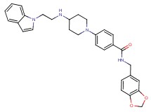 N-(1,3-benzodioxol-5-ylmethyl)-4-(4-{[2-(1H-indol-1-yl)ethyl]amino}-1-piperidinyl)benzamide