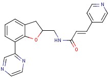 (2E)-N-{[7-(2-pyrazinyl)-2,3-dihydro-1-benzofuran-2-yl]methyl}-3-(4-pyridinyl)acrylamide