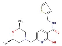 6-{[rel-(2R,6S)-2,6-dimethyl-4-morpholinyl]methyl}-2-hydroxy-N-(2-thienylmethyl)nicotinamide