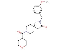 2-(3-methoxybenzyl)-8-(tetrahydro-2H-pyran-4-ylcarbonyl)-2,8-diazaspiro[4.5]decan-3-one