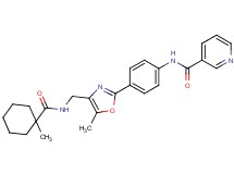N-{4-[5-methyl-4-({[(1-methylcyclohexyl)carbonyl]amino}methyl)-1,3-oxazol-2-yl]phenyl}nicotinamide