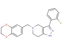 5-(2,3-dihydro-1,4-benzodioxin-6-ylmethyl)-3-(2-fluorophenyl)-4,5,6,7-tetrahydro-1H-pyrazolo[4,3-c]pyridine