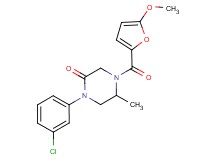 1-(3-chlorophenyl)-4-(5-methoxy-2-furoyl)-5-methyl-2-piperazinone