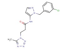 N-[1-(3-chlorobenzyl)-1H-pyrazol-5-yl]-3-(5-methyl-1H-tetrazol-1-yl)propanamide