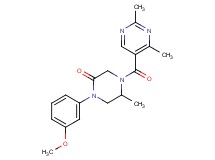 4-[(2,4-dimethyl-5-pyrimidinyl)carbonyl]-1-(3-methoxyphenyl)-5-methyl-2-piperazinone
