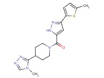 1-{[3-(5-methyl-2-thienyl)-1H-pyrazol-5-yl]carbonyl}-4-(4-methyl-4H-1,2,4-triazol-3-yl)piperidine