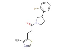 5-{3-[3-(2-fluorophenyl)-1-pyrrolidinyl]-3-oxopropyl}-4-methyl-1,3-thiazole