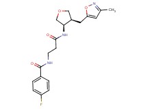 4-fluoro-N-[3-({(3R*,4S*)-4-[(3-methylisoxazol-5-yl)methyl]tetrahydrofuran-3-yl}amino)-3-oxopropyl]benzamide