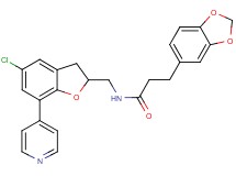 3-(1,3-benzodioxol-5-yl)-N-{[5-chloro-7-(4-pyridinyl)-2,3-dihydro-1-benzofuran-2-yl]methyl}propanamide