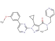 5-cyclopropyl-N-ethyl-1-[4-(3-methoxyphenyl)-2-pyrimidinyl]-N-(4-pyridinylmethyl)-1H-pyrazole-4-carboxamide
