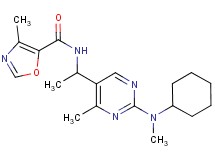 N-(1-{2-[cyclohexyl(methyl)amino]-4-methyl-5-pyrimidinyl}ethyl)-4-methyl-1,3-oxazole-5-carboxamide