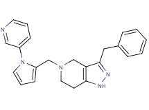 3-benzyl-5-{[1-(3-pyridinyl)-1H-pyrrol-2-yl]methyl}-4,5,6,7-tetrahydro-1H-pyrazolo[4,3-c]pyridine trifluoroacetate