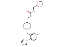 3-{1-[5-fluoro-2-(1H-pyrazol-1-yl)benzyl]-4-piperidinyl}-N-(tetrahydro-2-furanylmethyl)propanamide