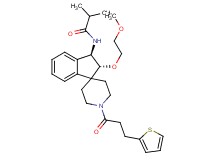 N-{(2R*,3R*)-2-(2-methoxyethoxy)-1'-[3-(2-thienyl)propanoyl]-2,3-dihydrospiro[indene-1,4'-piperidin]-3-yl}-2-methylpropanamide