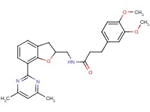 3-(3,4-dimethoxyphenyl)-N-{[7-(4,6-dimethyl-2-pyrimidinyl)-2,3-dihydro-1-benzofuran-2-yl]methyl}propanamide