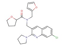 N-{[7-chloro-2-(1-pyrrolidinyl)-3-quinolinyl]methyl}-N-(2-furylmethyl)tetrahydro-2-furancarboxamide