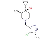 (3R*,4R*)-1-[(4-chloro-3-methyl-1H-pyrazol-5-yl)methyl]-4-cyclopropyl-3-methyl-4-piperidinol