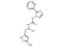 N-[1-methyl-2-(3-methyl-1H-pyrazol-5-yl)ethyl]-2-(2-phenyl-1H-imidazol-1-yl)acetamide