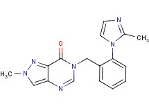 2-methyl-6-[2-(2-methyl-1H-imidazol-1-yl)benzyl]-2,6-dihydro-7H-pyrazolo[4,3-d]pyrimidin-7-one
