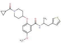 2-{[1-(cyclopropylcarbonyl)-4-piperidinyl]oxy}-5-methoxy-N-[1-methyl-2-(3-thienyl)ethyl]benzamide