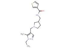 N-({1-[(1-ethyl-5-methyl-1H-pyrazol-4-yl)methyl]pyrrolidin-3-yl}methyl)thiophene-3-carboxamide