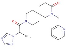 2-(pyridin-2-ylmethyl)-9-[2-(1H-1,2,4-triazol-1-yl)propanoyl]-2,9-diazaspiro[5.5]undecan-3-one