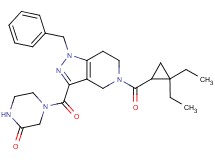 4-({1-benzyl-5-[(2,2-diethylcyclopropyl)carbonyl]-4,5,6,7-tetrahydro-1H-pyrazolo[4,3-c]pyridin-3-yl}carbonyl)-2-piperazinone