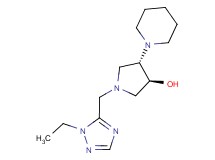 (3S*,4S*)-1-[(1-ethyl-1H-1,2,4-triazol-5-yl)methyl]-4-piperidin-1-ylpyrrolidin-3-ol