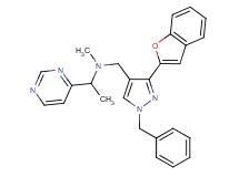 N-{[3-(1-benzofuran-2-yl)-1-benzyl-1H-pyrazol-4-yl]methyl}-N-methyl-1-(4-pyrimidinyl)ethanamine