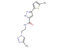3-(5-methyl-2-thienyl)-N-[2-(4-methyl-1H-1,2,3-triazol-1-yl)ethyl]-1H-pyrazole-5-carboxamide