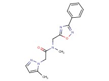 N-methyl-2-(5-methyl-1H-pyrazol-1-yl)-N-[(3-phenyl-1,2,4-oxadiazol-5-yl)methyl]acetamide