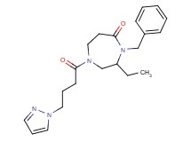 4-benzyl-3-ethyl-1-[4-(1H-pyrazol-1-yl)butanoyl]-1,4-diazepan-5-one