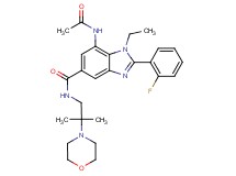 7-(acetylamino)-1-ethyl-2-(2-fluorophenyl)-N-[2-methyl-2-(4-morpholinyl)propyl]-1H-benzimidazole-5-carboxamide