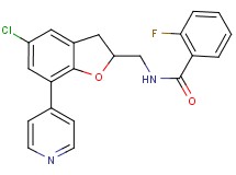 N-{[5-chloro-7-(4-pyridinyl)-2,3-dihydro-1-benzofuran-2-yl]methyl}-2-fluorobenzamide