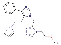 4-(2-methoxyethyl)-3-({4-phenyl-5-[2-(1H-pyrazol-1-yl)ethyl]-1H-imidazol-1-yl}methyl)-4H-1,2,4-triazole