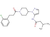 N-(1-{1-[3-(2-chlorophenyl)propanoyl]-4-piperidinyl}-1H-pyrazol-5-yl)-3-methylbutanamide