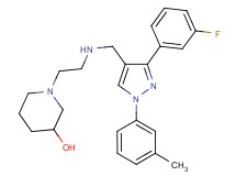 1-[2-({[3-(3-fluorophenyl)-1-(3-methylphenyl)-1H-pyrazol-4-yl]methyl}amino)ethyl]-3-piperidinol