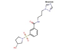 3-{[(3R)-3-hydroxypyrrolidin-1-yl]sulfonyl}-N-[3-(1H-1,2,4-triazol-1-yl)propyl]benzamide