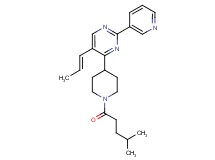 4-[1-(4-methylpentanoyl)-4-piperidinyl]-5-[(1E)-1-propen-1-yl]-2-(3-pyridinyl)pyrimidine