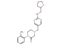 1-(2-methylphenyl)-4-({2-[(tetrahydro-2-furanylmethyl)amino]-5-pyrimidinyl}methyl)-2-piperazinone