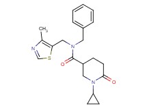 N-benzyl-1-cyclopropyl-N-[(4-methyl-1,3-thiazol-5-yl)methyl]-6-oxo-3-piperidinecarboxamide