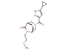 (1S*,5R*)-3-[(5-cyclopropyl-1H-pyrazol-3-yl)carbonyl]-6-(2-methoxyethyl)-3,6-diazabicyclo[3.2.2]nonan-7-one