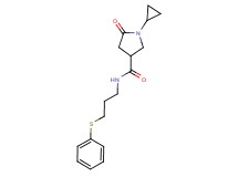 1-cyclopropyl-5-oxo-N-[3-(phenylthio)propyl]-3-pyrrolidinecarboxamide
