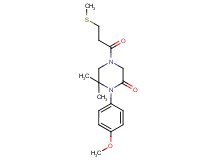 1-(4-methoxyphenyl)-6,6-dimethyl-4-[3-(methylthio)propanoyl]-2-piperazinone