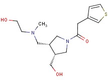2-[{[(3R*,4R*)-4-(hydroxymethyl)-1-(3-thienylacetyl)pyrrolidin-3-yl]methyl}(methyl)amino]ethanol