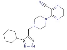 3-{4-[(3-cyclohexyl-1H-pyrazol-4-yl)methyl]piperazin-1-yl}pyrazine-2-carbonitrile