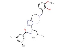 N-{1-[7-(2-hydroxy-3-methoxybenzyl)-6,7,8,9-tetrahydro-5H-[1,2,4]triazolo[4,3-d][1,4]diazepin-3-yl]-3-methylbutyl}-3,5-dimethylbenzamide