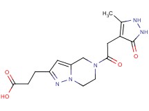 3-{5-[(5-methyl-3-oxo-2,3-dihydro-1H-pyrazol-4-yl)acetyl]-4,5,6,7-tetrahydropyrazolo[1,5-a]pyrazin-2-yl}propanoic acid