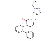 1-(2-biphenylyl)-4-[(1-ethyl-1H-pyrazol-4-yl)methyl]-2-piperazinone