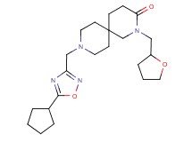9-[(5-cyclopentyl-1,2,4-oxadiazol-3-yl)methyl]-2-(tetrahydrofuran-2-ylmethyl)-2,9-diazaspiro[5.5]undecan-3-one